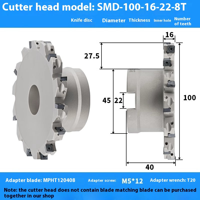 2079-CNC sleeve SMD side and face milling cutterhead CNC indexable chip SMC cutterhead T-slot grooving MPHT06 Shandong Denso Pricision Tools Co.,Ltd.